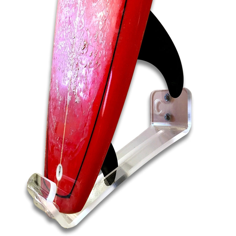 Vertical Longboard Wall Mount | Clear Acrylic