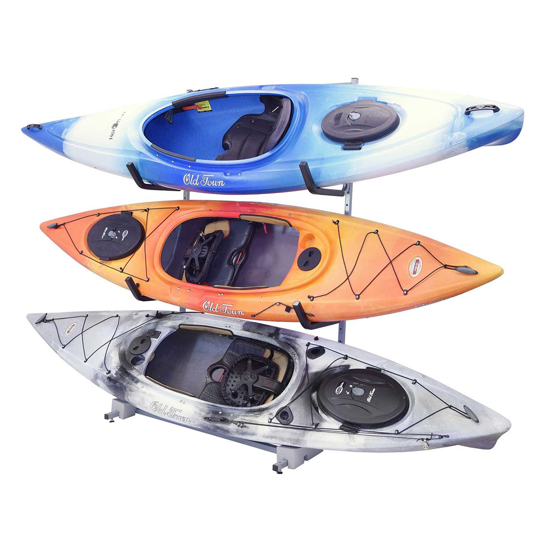 Freestanding 3 Kayak Storage Rack with optional wheels – StoreYourBoard