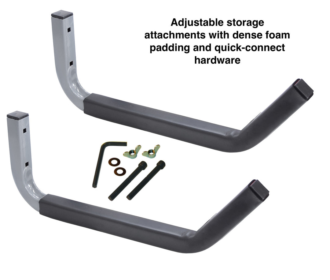 padded steel arms for kayak storage