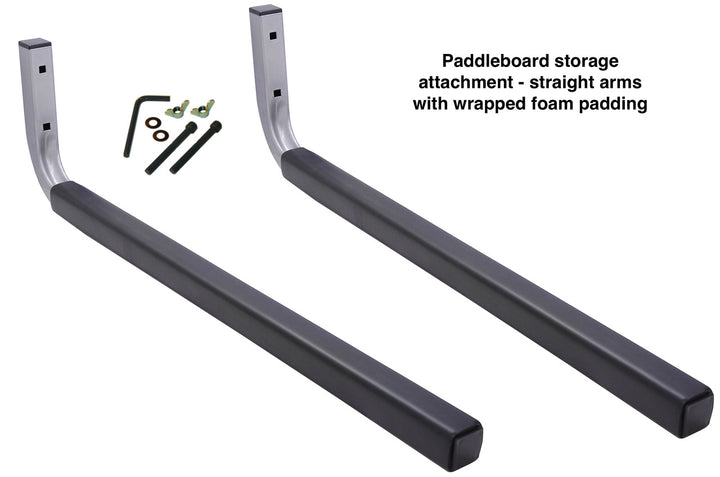 padded steel arms for paddleboard storage