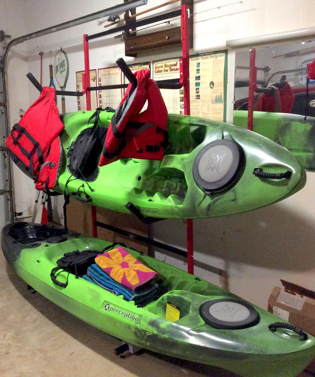 freestanding fishing kayak rack