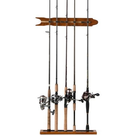 Expandable Fishing Rod Rack | Fits 8+ Rods - Natural Oak