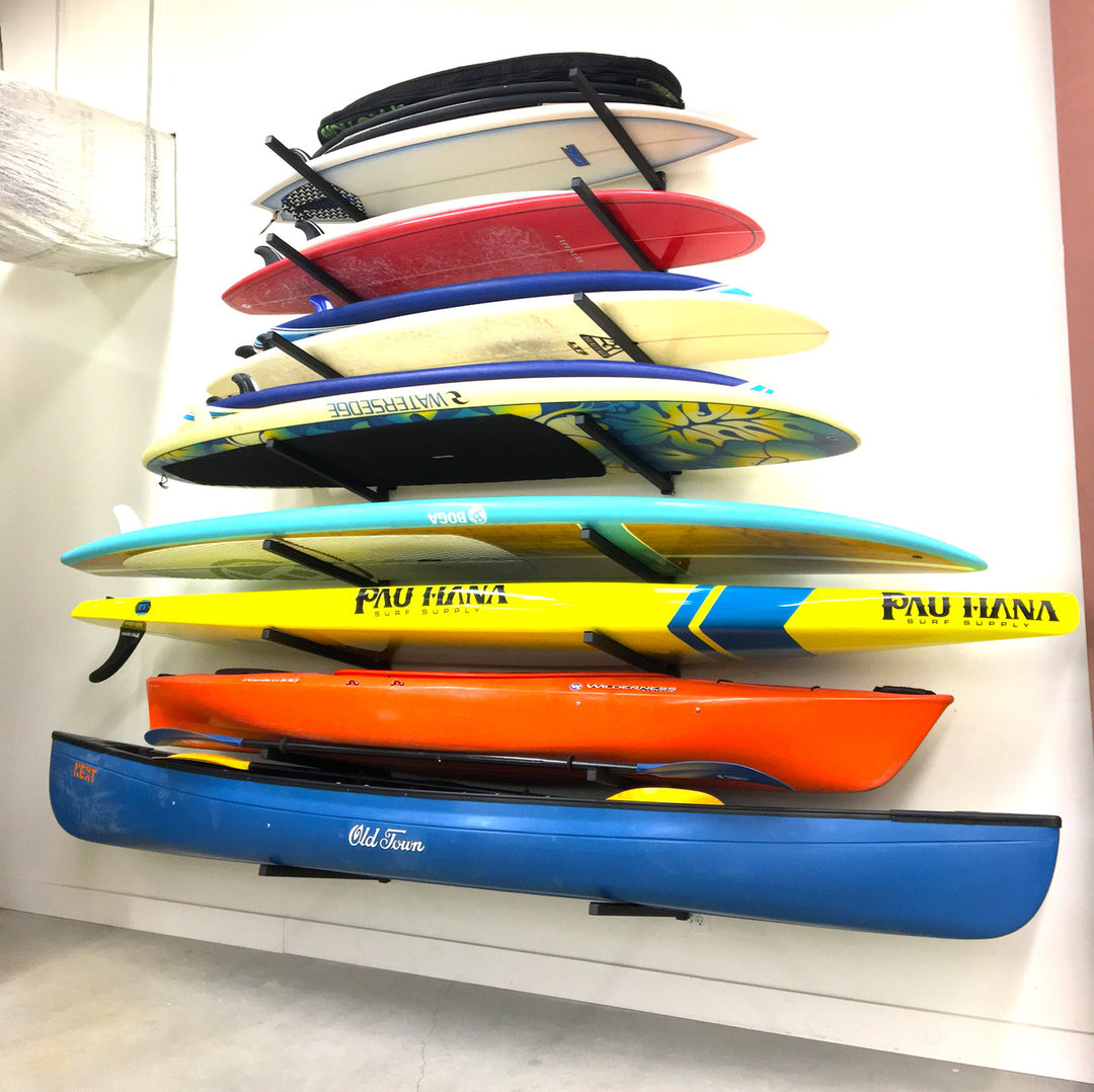 paddlboard retail shop wall rack