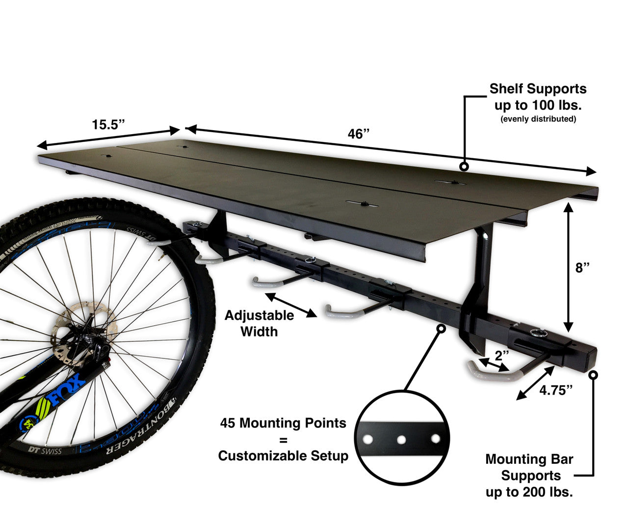 heavy duty bike rack with shelf