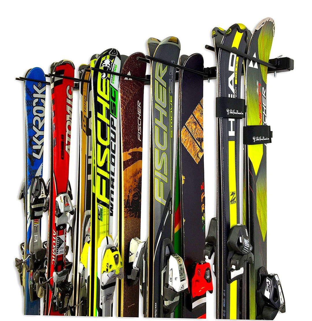 indoor wall storage for 10 pairs of skis