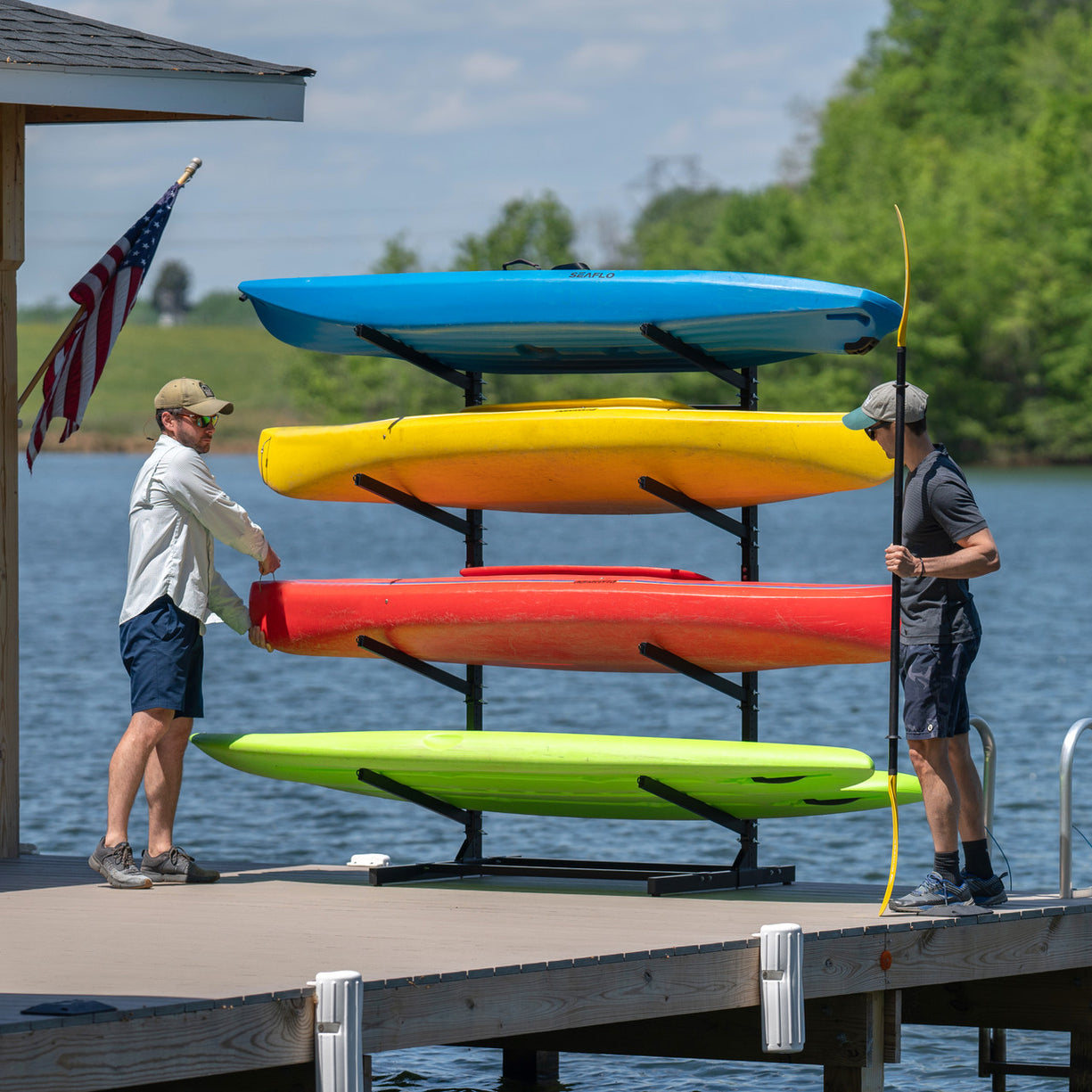 Triangle Floating Rack Teal Triangle G Watersport Rack - 4 Level Black – StoreYourBoard