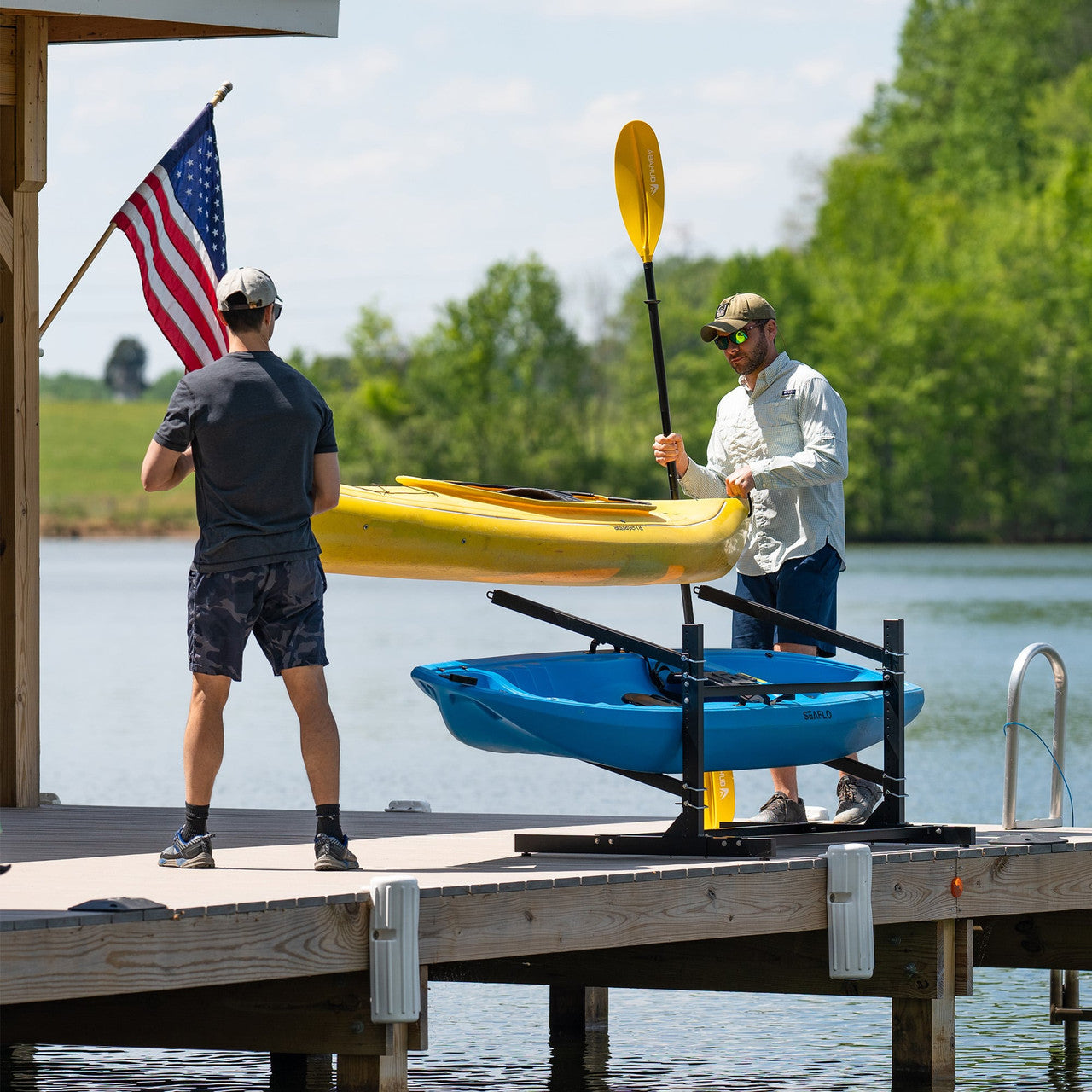 kayak and paddle weatherproof storage rack