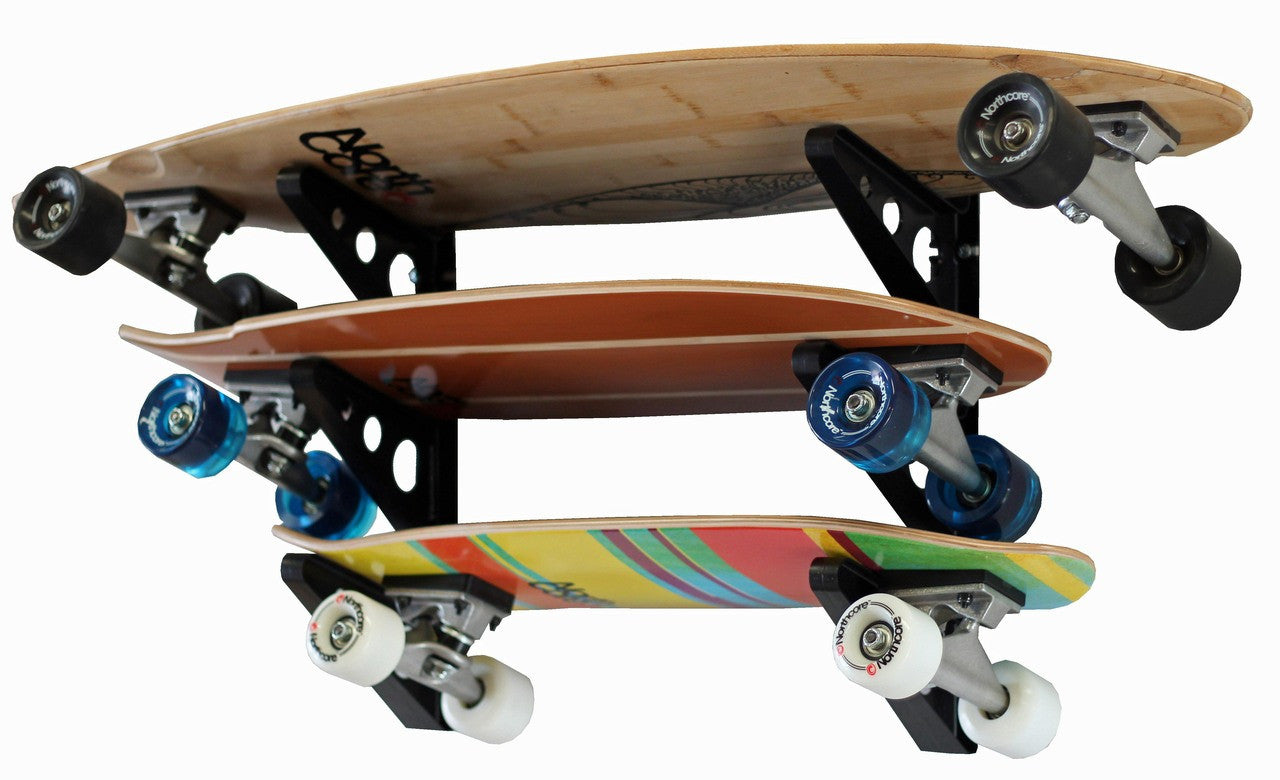 skateboard triple storage wall rack