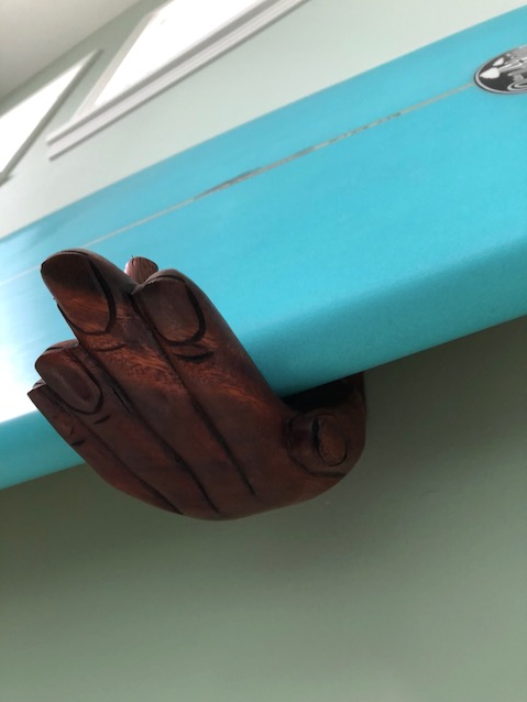 Handcrafted Wood Hands | Surfboard Wall Display Rack