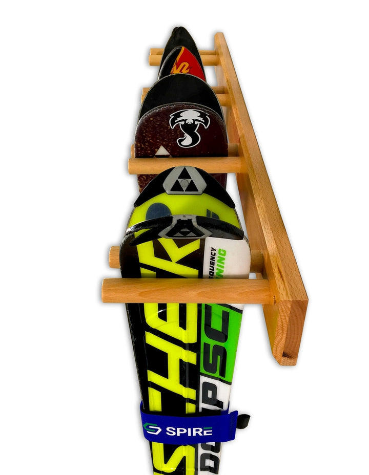 how to hang skis on the wall
