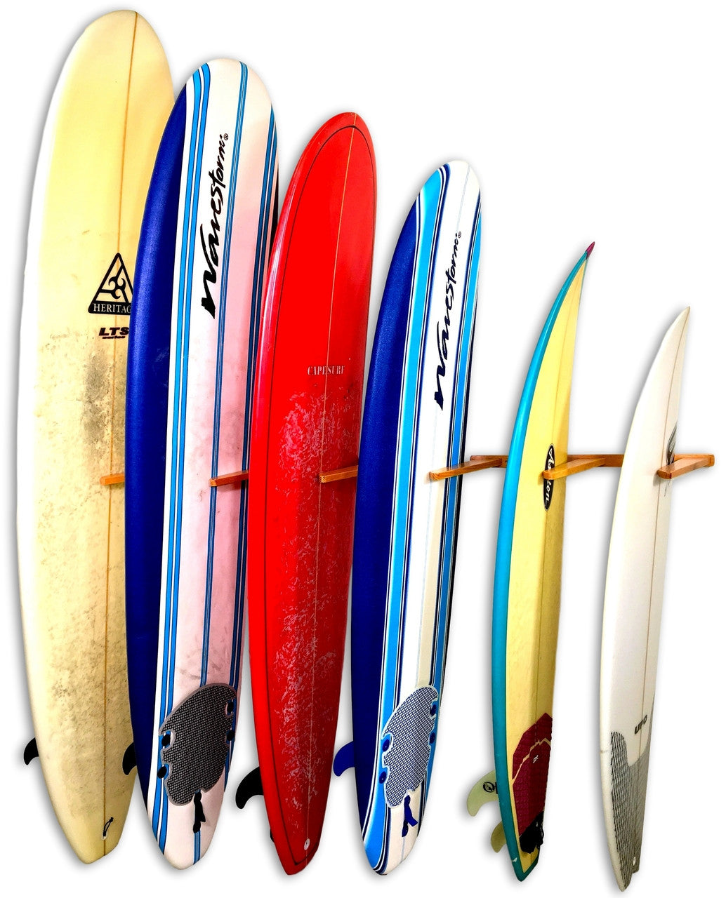 surfboard vertical wall rack indoor