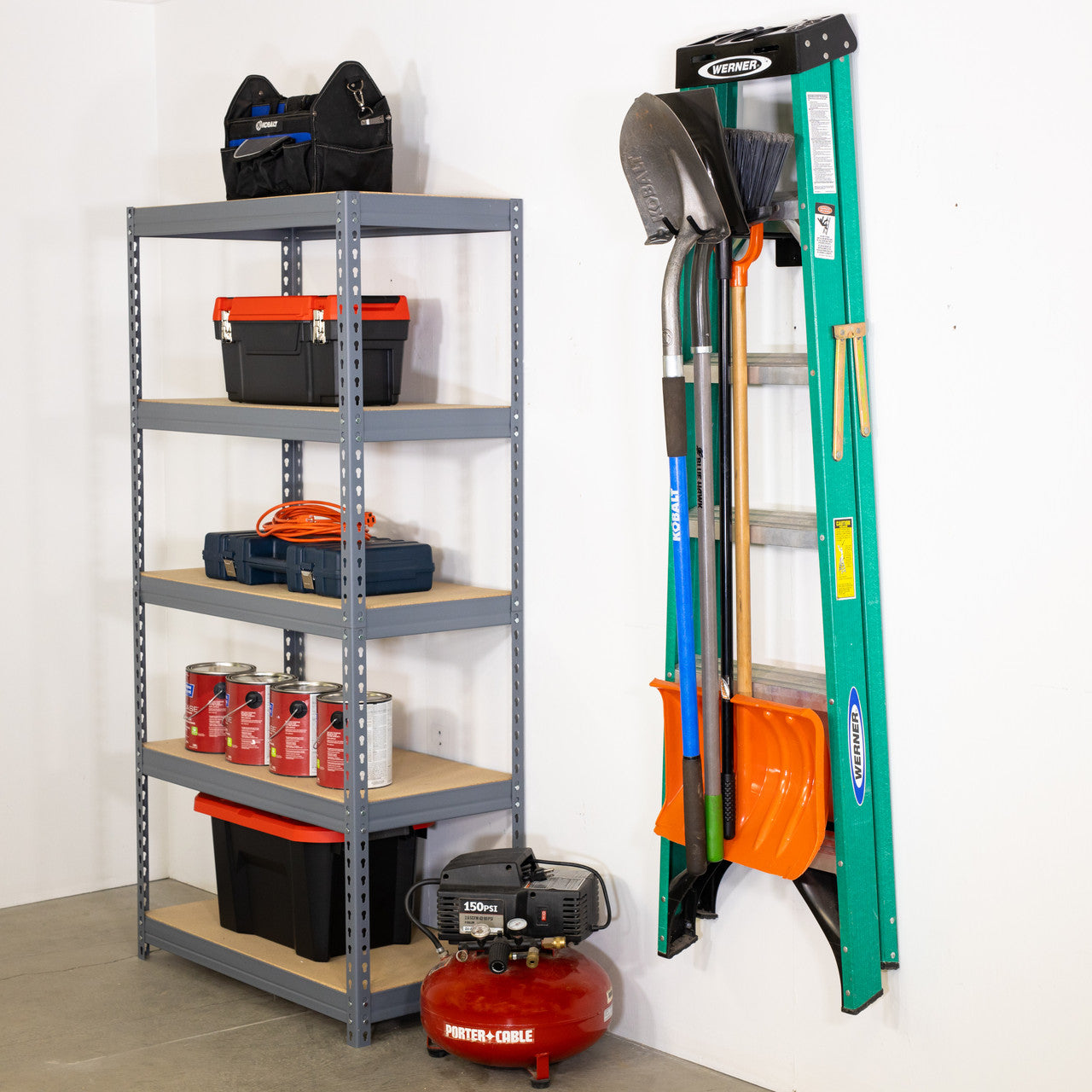 Ladder Storage Racks For Garage Ladder Storage Wall Hook | Holds 50 lbs | Heavy Duty Garage Rack ...