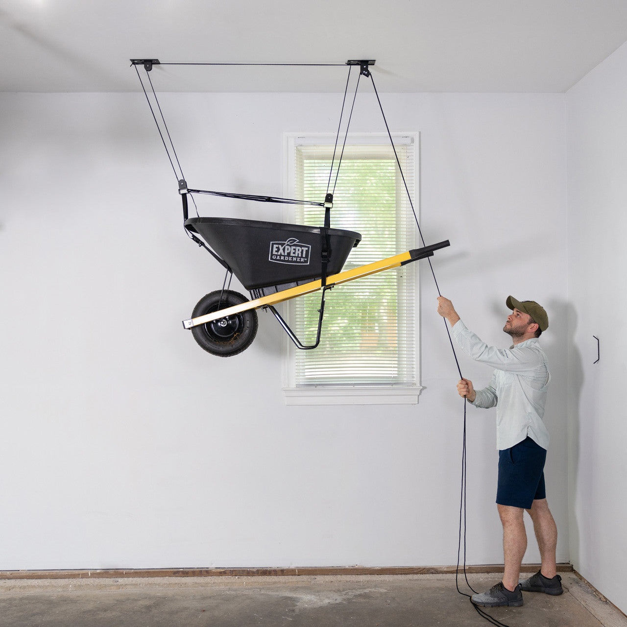 Wheelbarrow Ceiling Hoist Essential Garage Storage Pulley