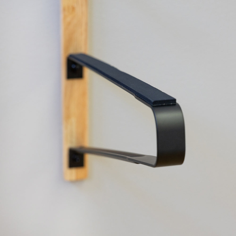 avon minimalist wood and metal display rack