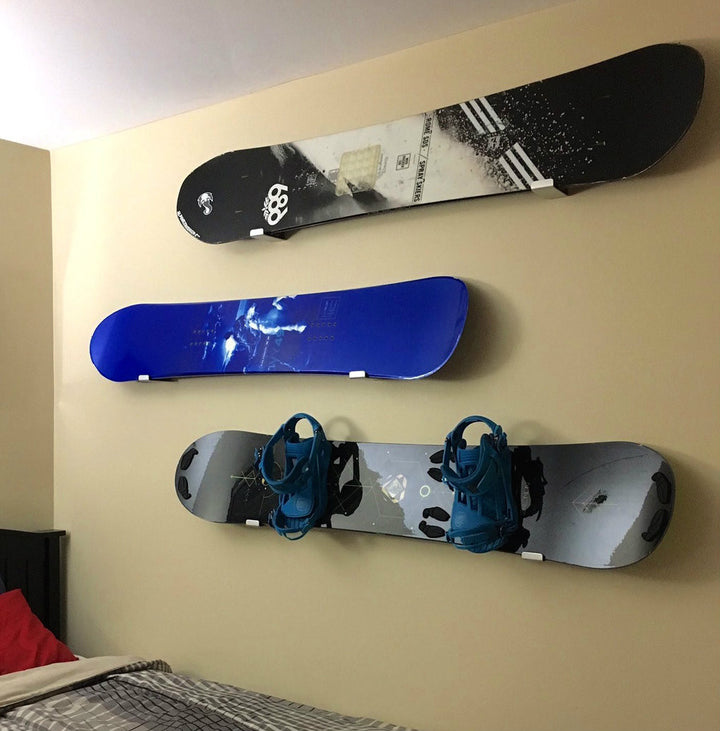 bedroom display snowboard rack