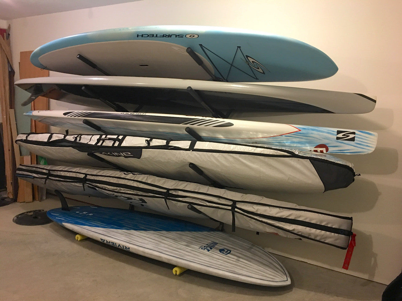 Indoor Outdoor Freestanding Surf SUP Rack Holds 4 Paddle board
