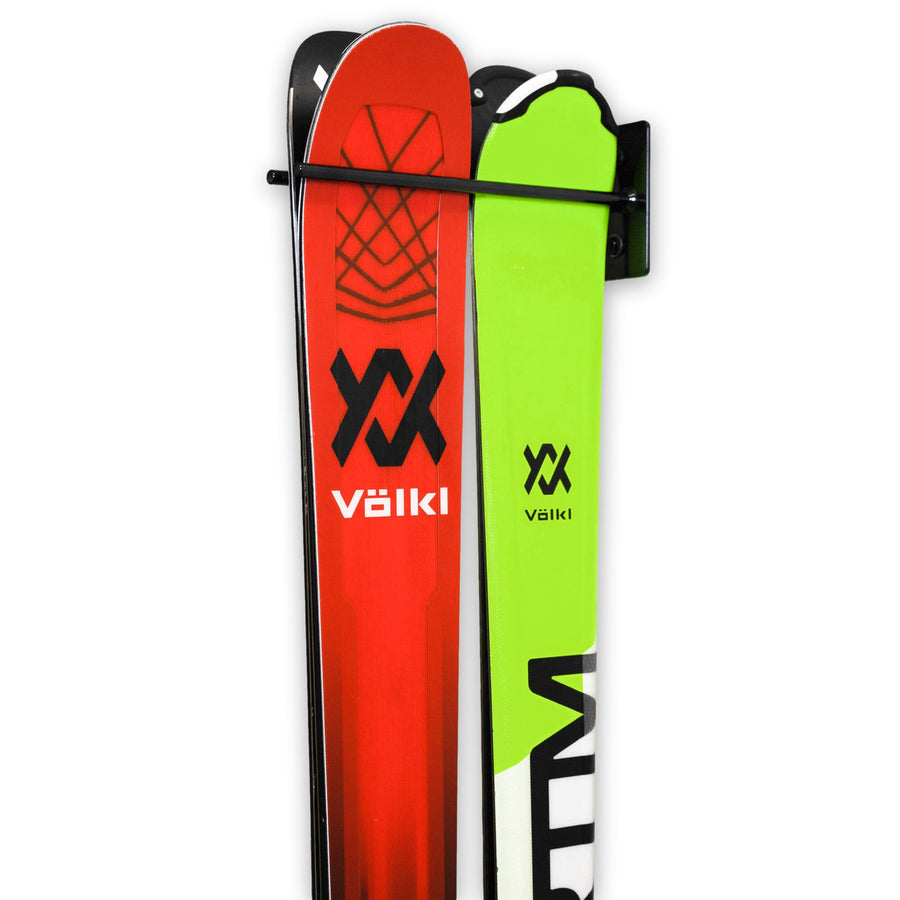 how to store skis hanging on wall