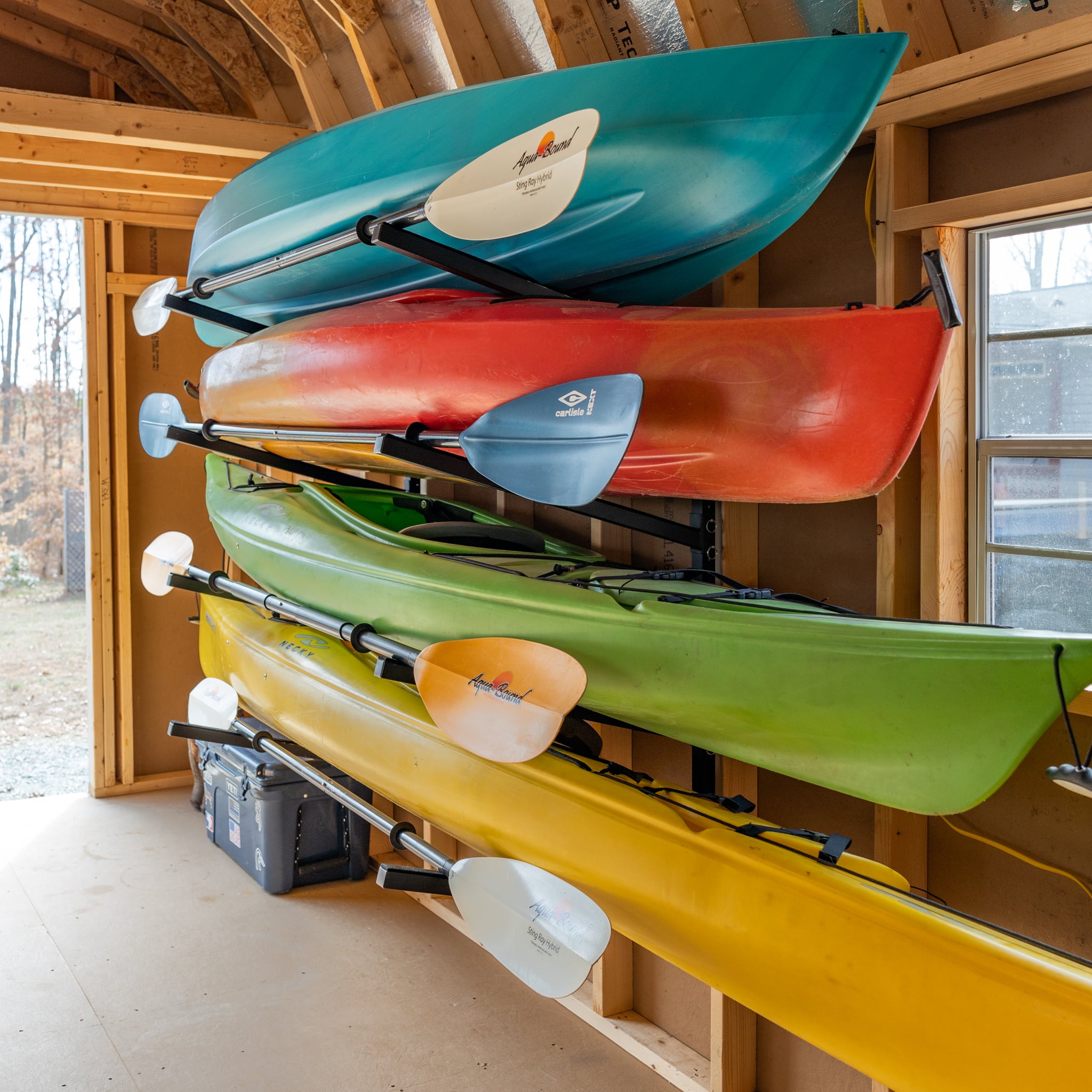 kayak storage wall brackets