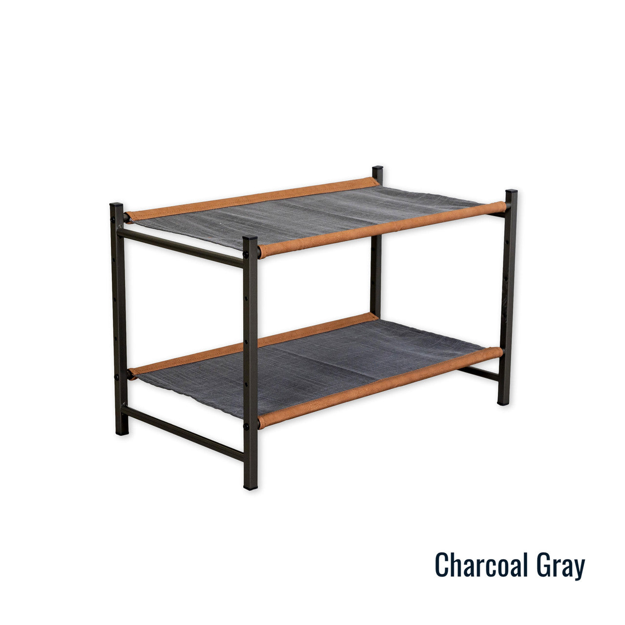 gray canvas shoe rack