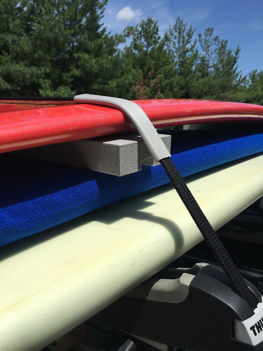 foam block separator for surfboard roof rack