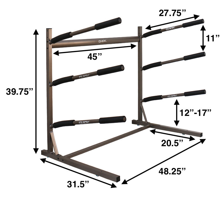 freestanding surfboard floor rack dimensions