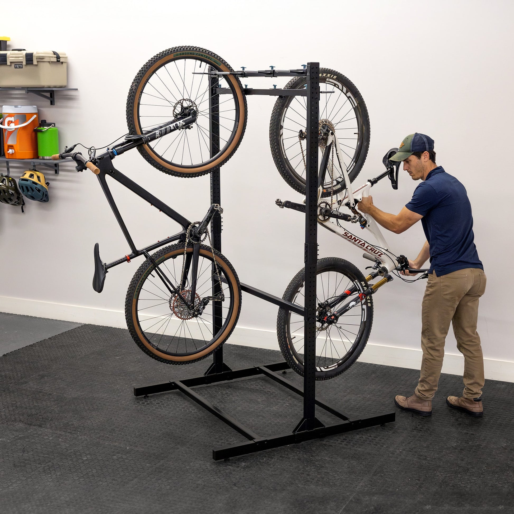 freestanding bike organizer