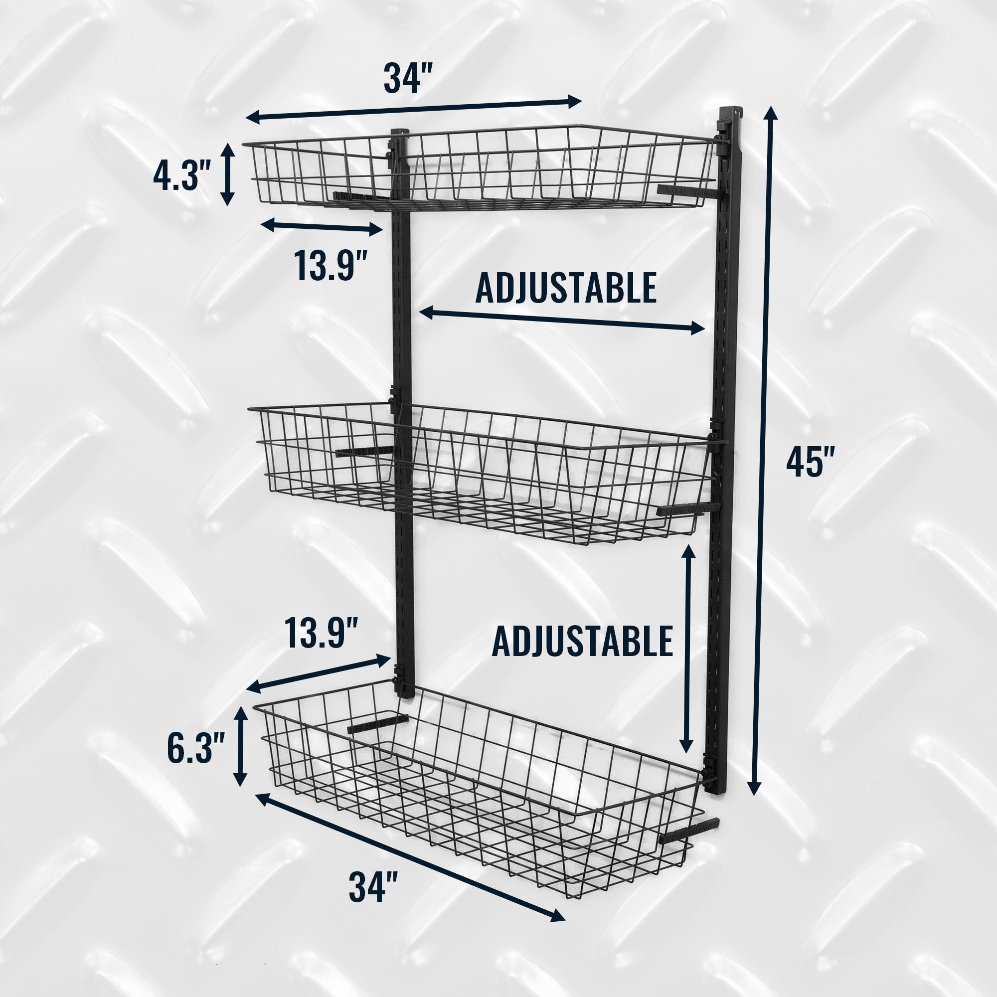 teal triangle g-basket dimensions