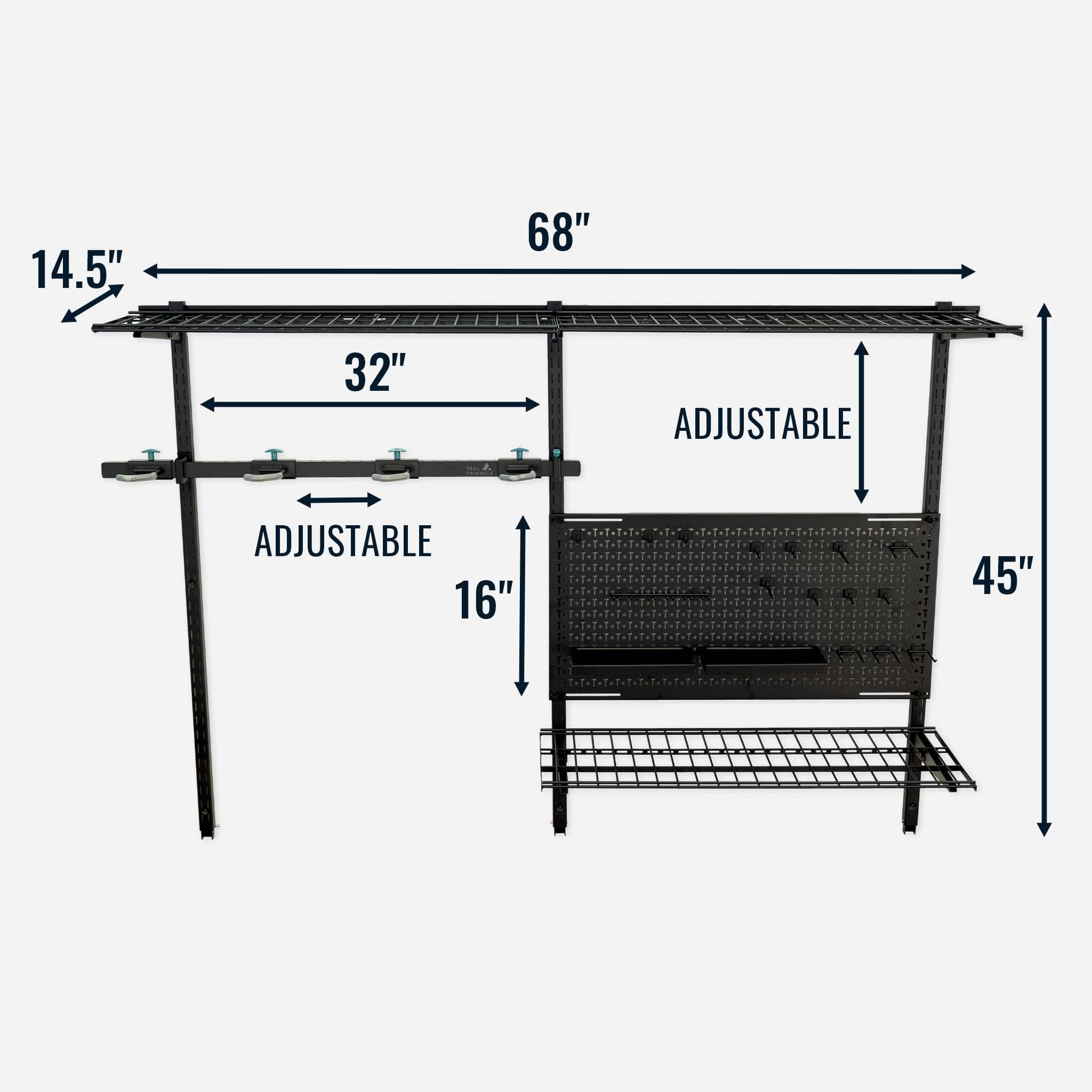 G-Storage Pro | Adjustable Wall Storage System | Holds 500 lbs