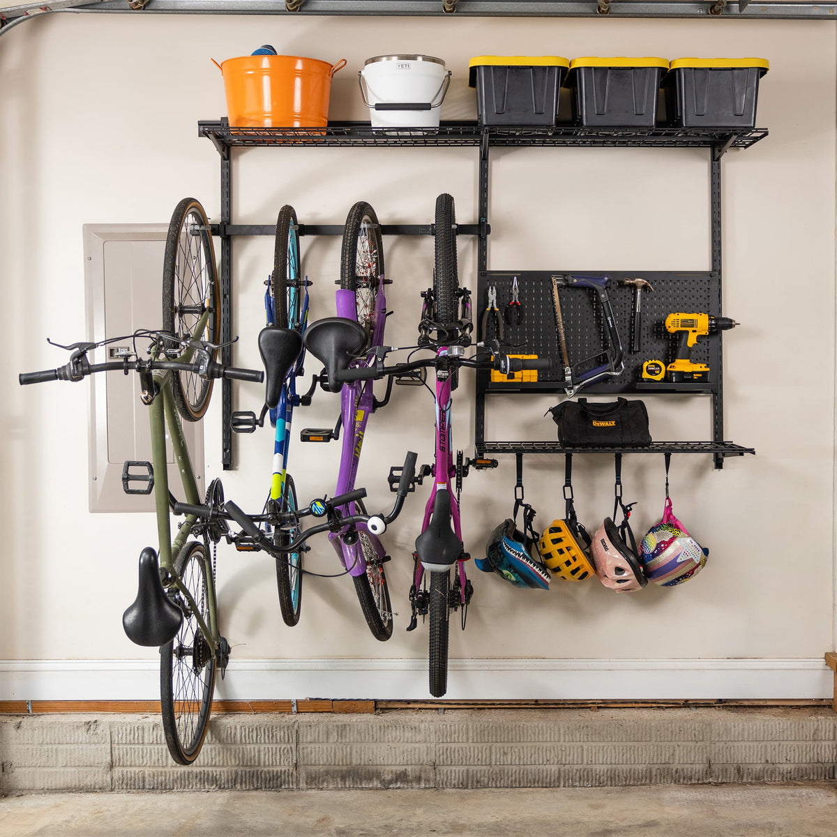 Wall Mounted Bike & Tool Garage Storage System for E-Bikes, Road Bikes ...