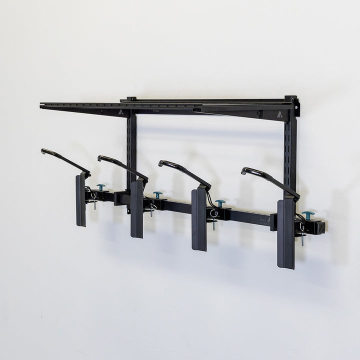 G-Swivel Bike + Shelf Adjustable Wall Storage System | Holds 4 Bikes