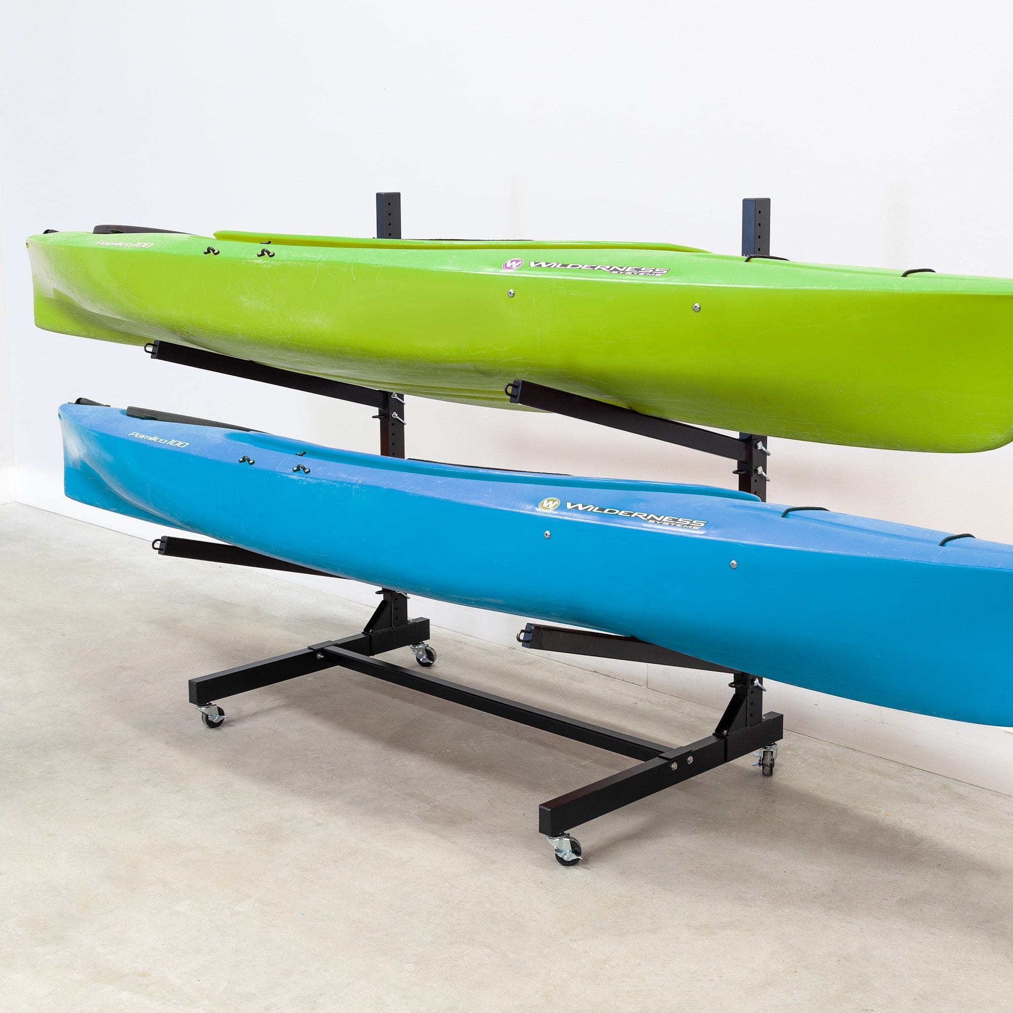 Wheeled Kayak Rack, Outdoor & Garage Storage for 2 Kayak, Paddle Board ...