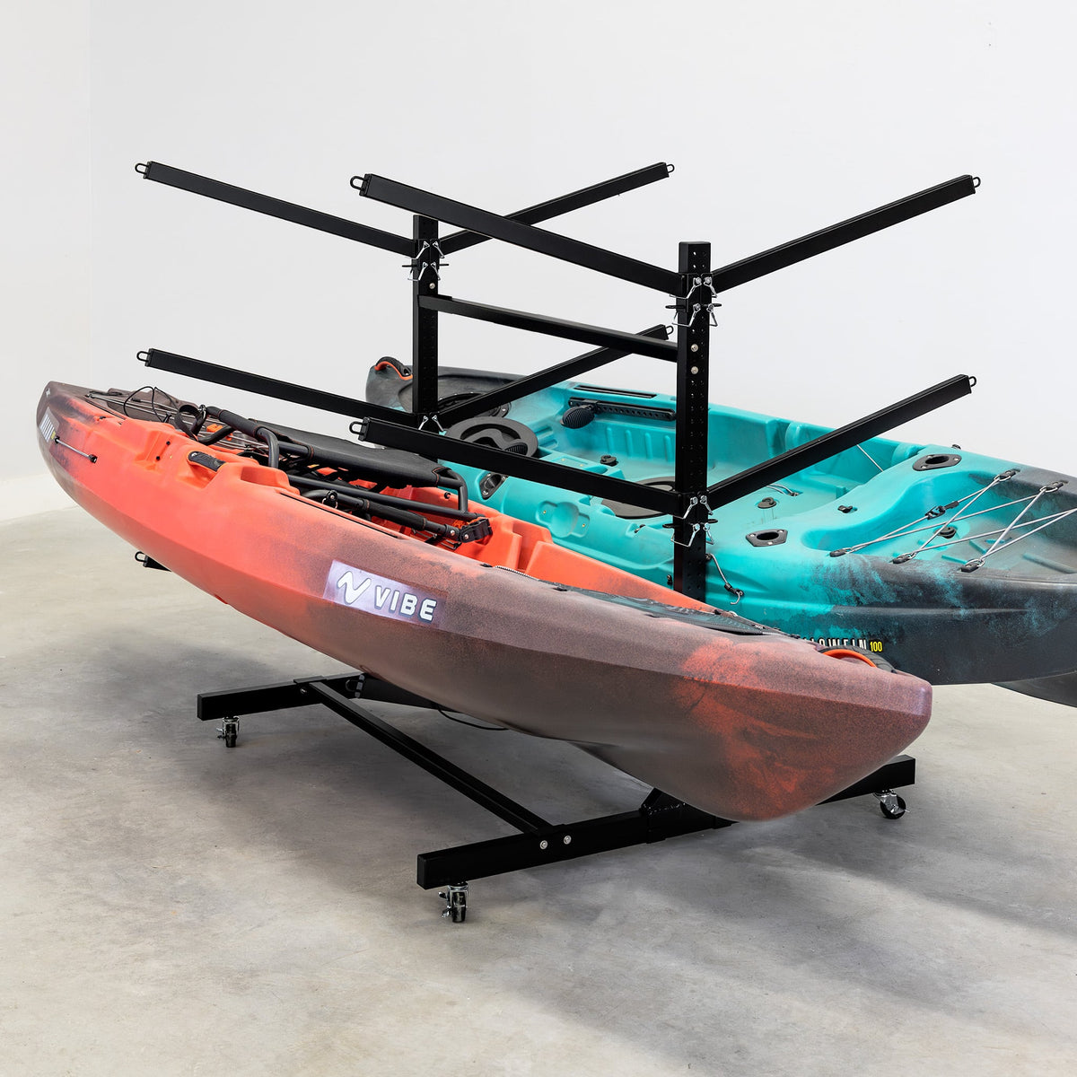Rolling Kayak Rack, Outdoor Storage for 6 Kayak, SUP, or Canoe 