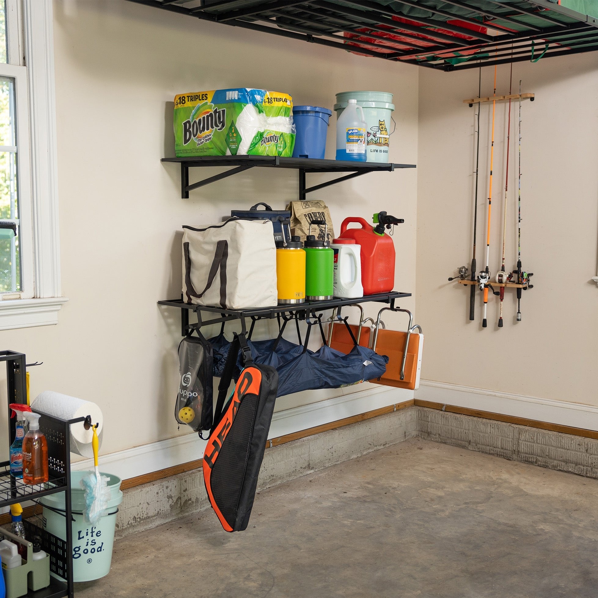 wall mounted garage shelf storage