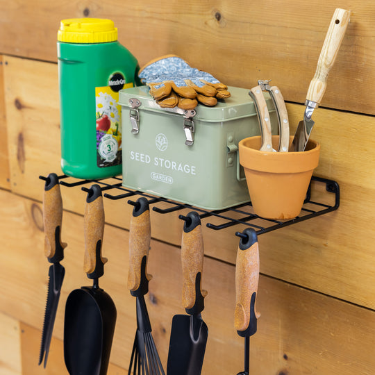 Garden Yard Tool Storage Racks | Hang shovels, rakes, brooms, hoses ...