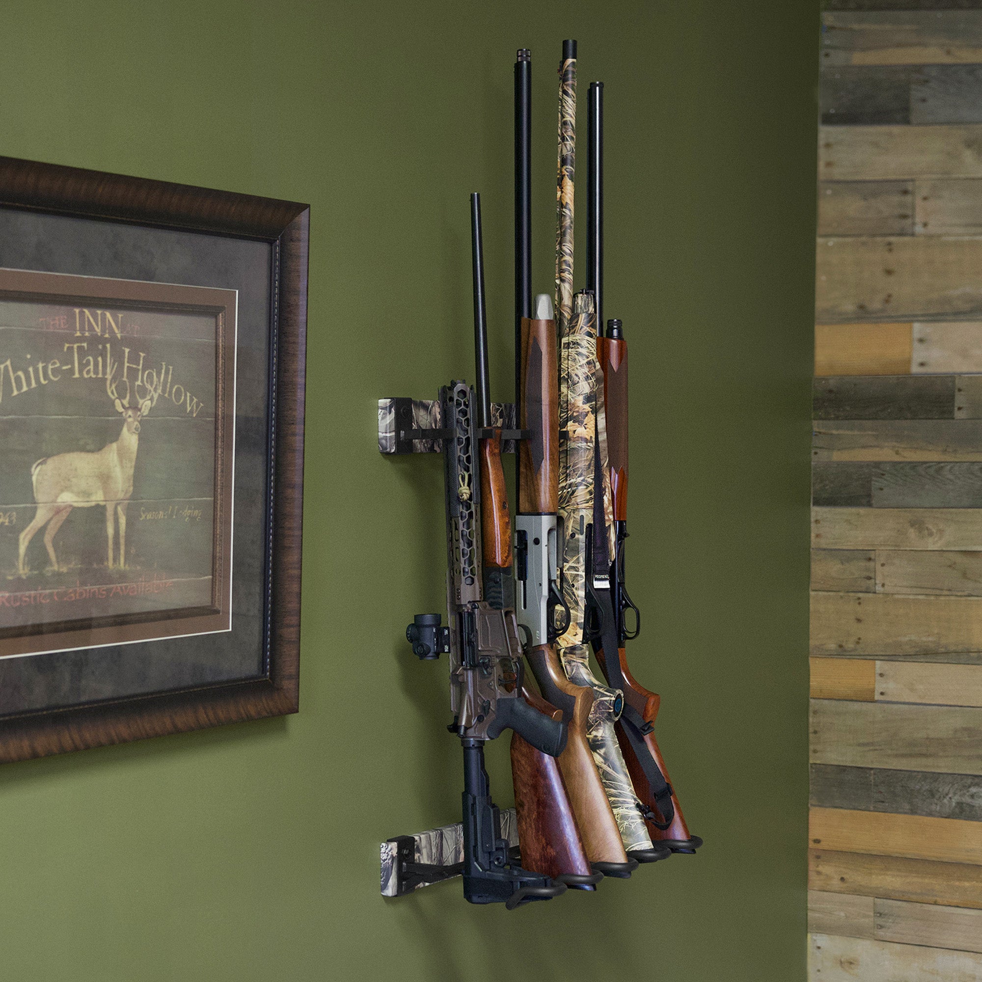 Wall Mount Gun Rack, Peak Season, Firearm Storage, Wood Gun Rack ...
