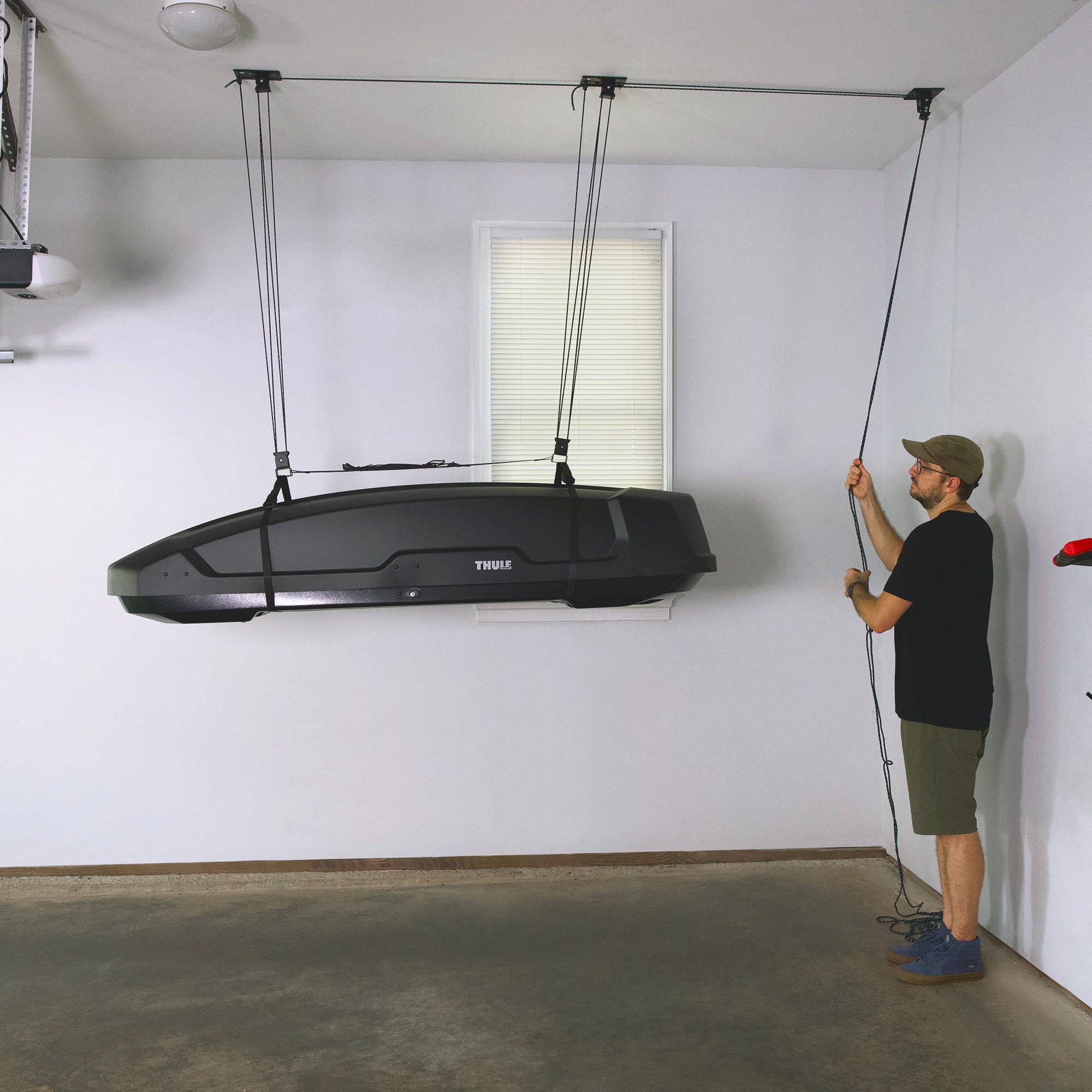 OUTLET | Exclusive Heavy Duty Cargo Box Hoist Garage Ceiling Storage Hoist | Holds up to 150 lbs