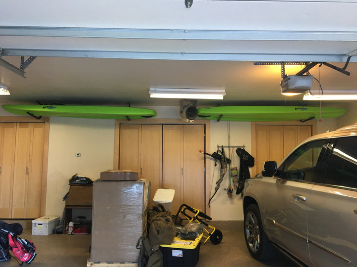 garage ceiling paddleboard storage surfboard