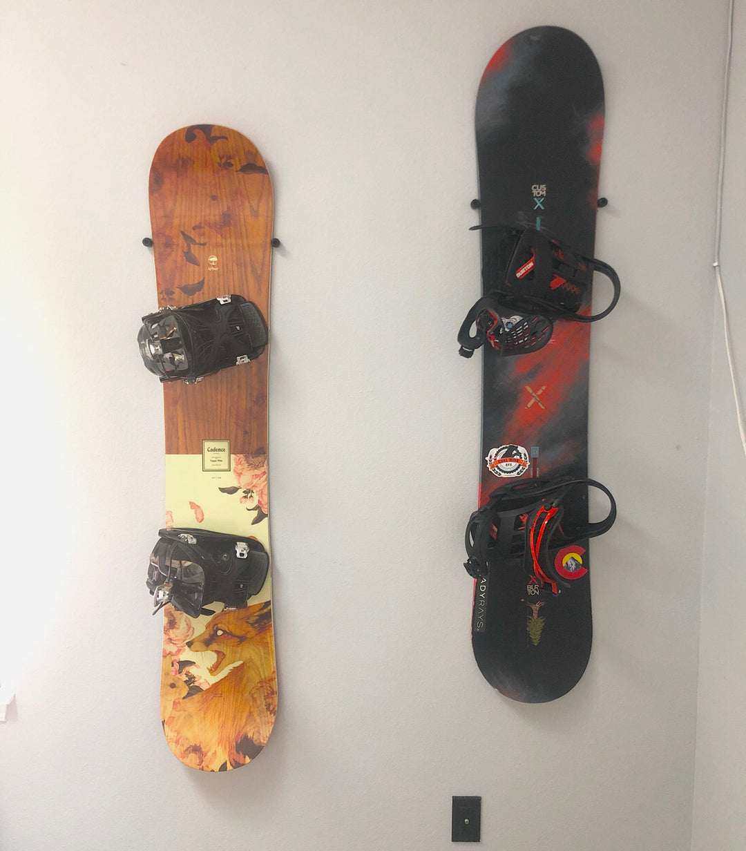 DIY snowboard wall hanger