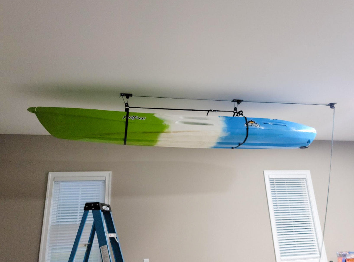 Teal Triangle Elite Kayak Pulley System | Ceiling Storage – StoreYourBoard
