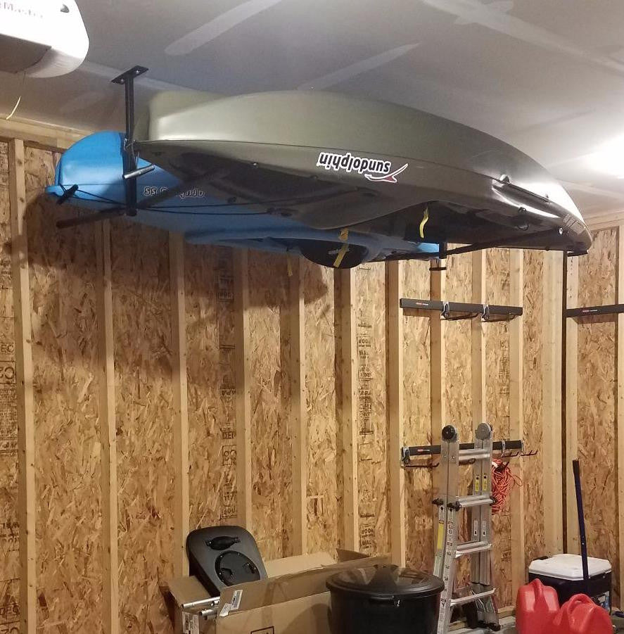 kayak overhead storage in garage