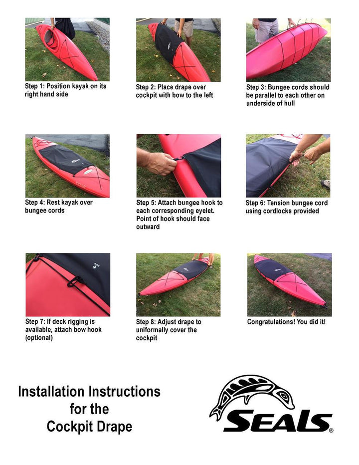 instructions for kayak cockpit drape and storage cover