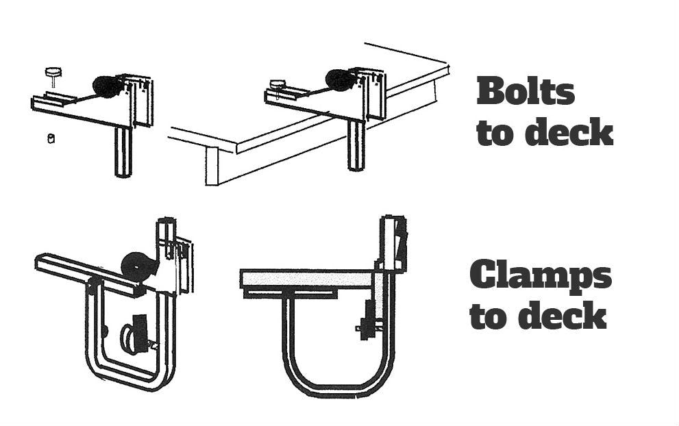 mounting options for a dock mounted kayak rack