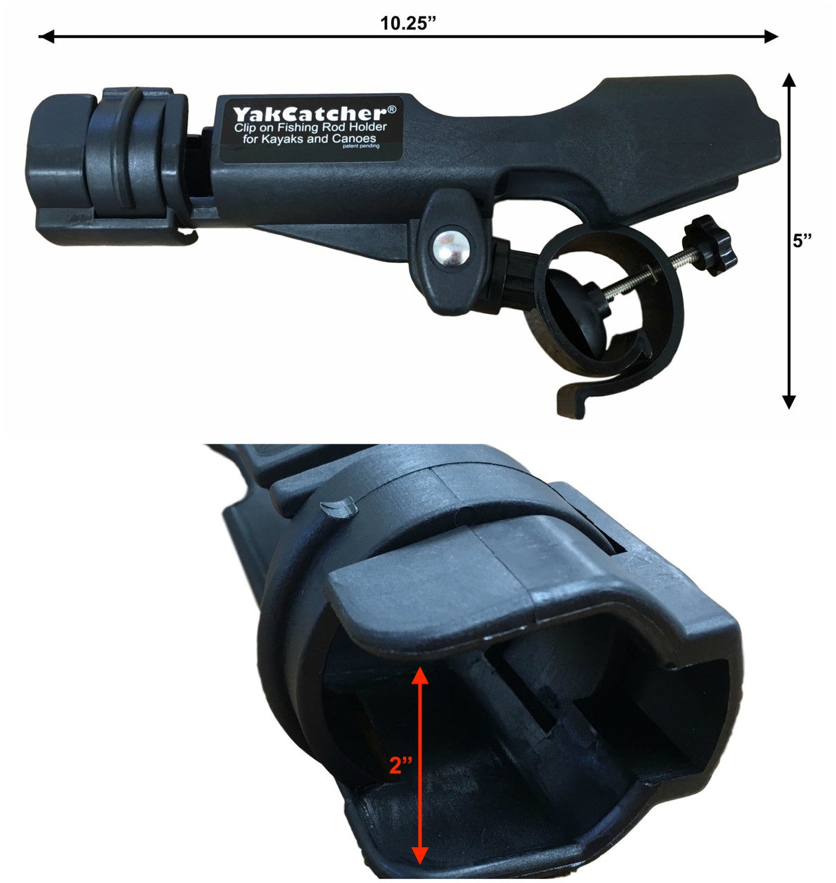 kayak fishing rod mount dimensions