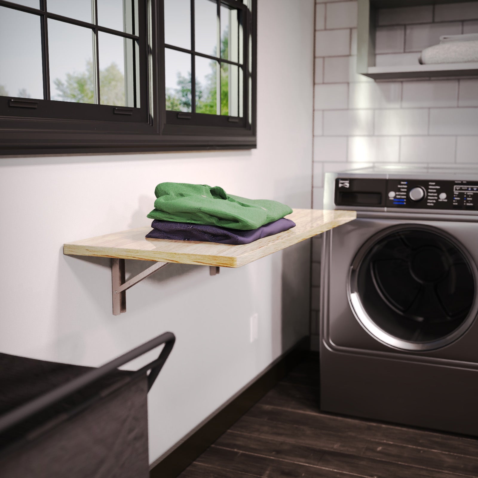 Wall mounted online laundry folding table