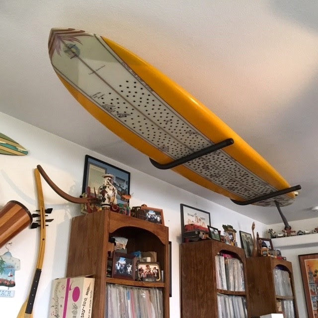 metal surfboard ceiling rack