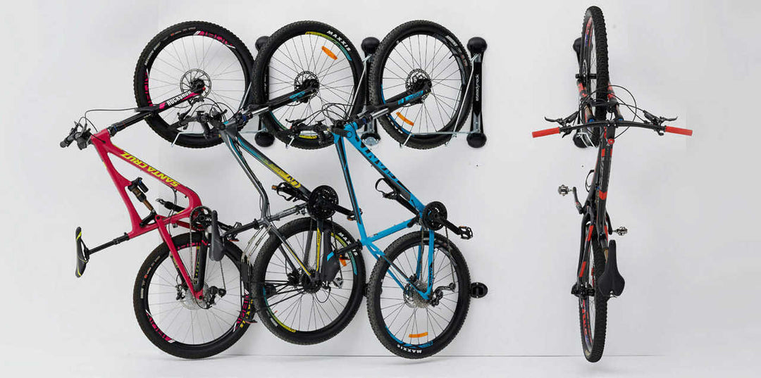 space efficient mountain bike storage