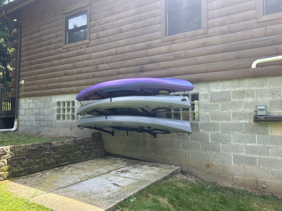 Exterior Floating Rack Outdoor Wall Rack | 46 Inch Adjustable Height | Kayak & SUP ...