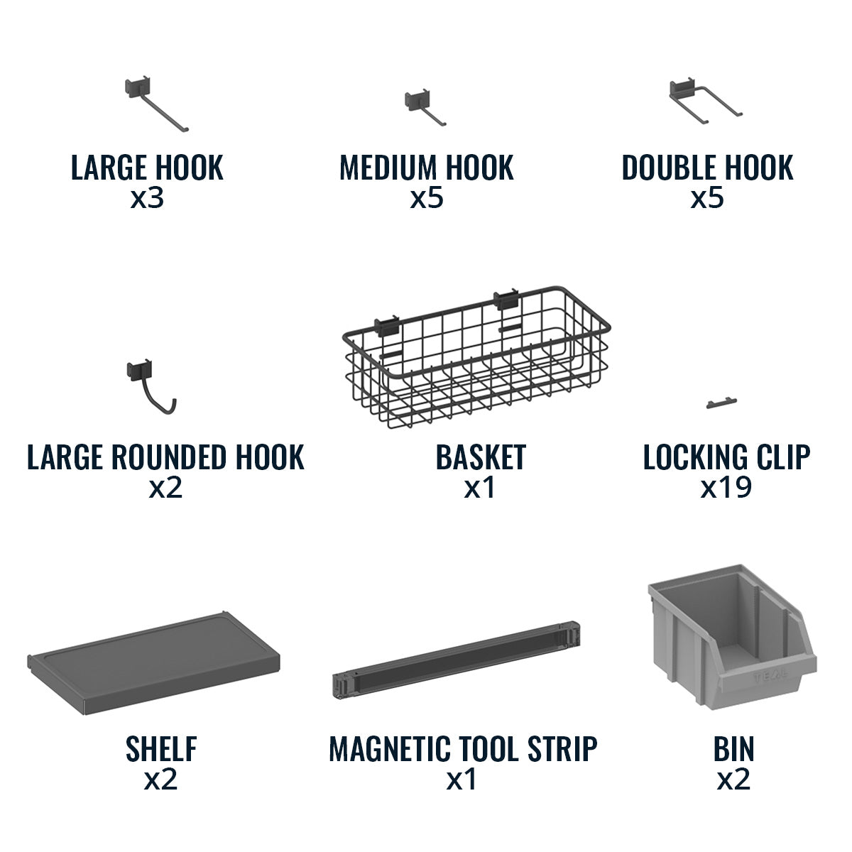 Pristine Pegboard Pro Accessory Pack