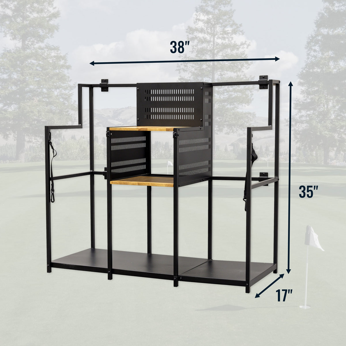 Pinehurst Double Golf Wall Mount, 2 Golf Bag Organizer, Heavy-Duty ...