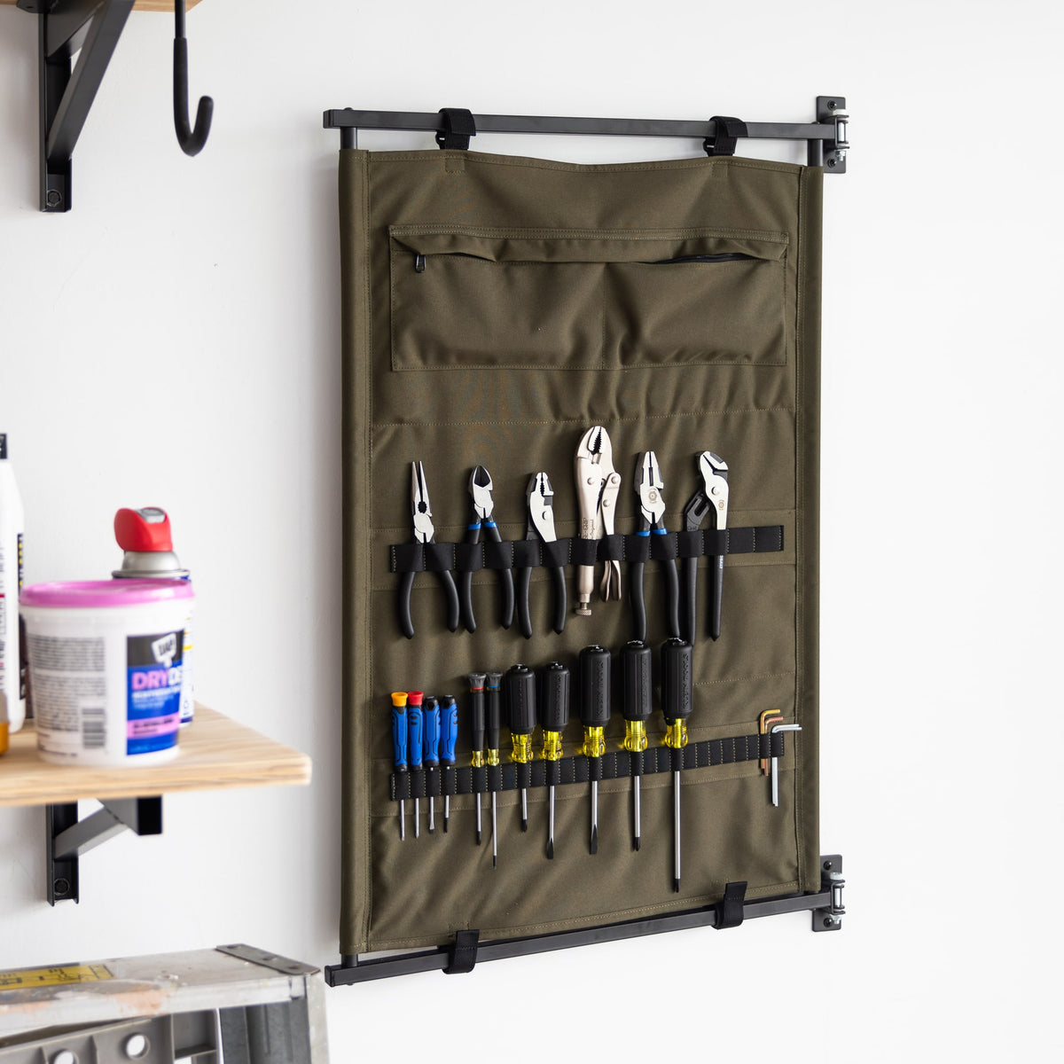 Panel File Tool Pivot Panel Wall Mounted Tool Organizer, 180° Swivel, Green ...